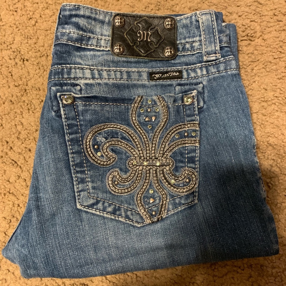 MISS ME JEANS 31 x 28 MED BLUE WASH